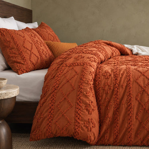 Tufted comforter detail, Caramel