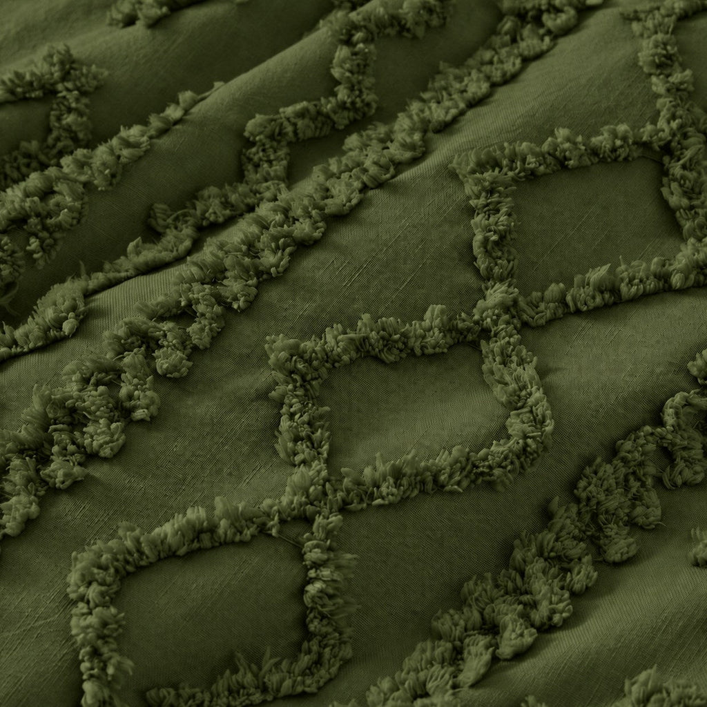 Tufted comforter detail, Moody Olive