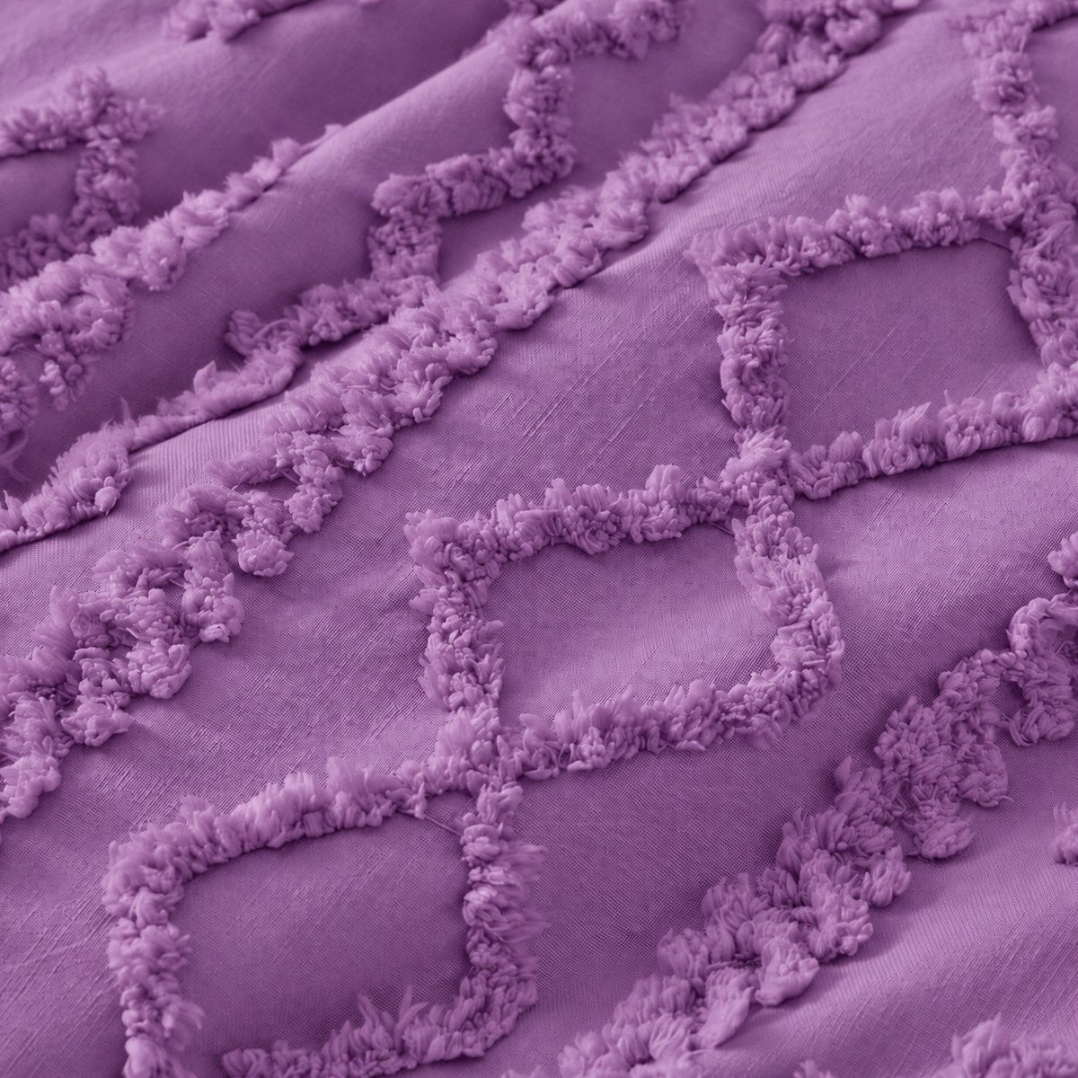 Tufted comforter detail, Purple