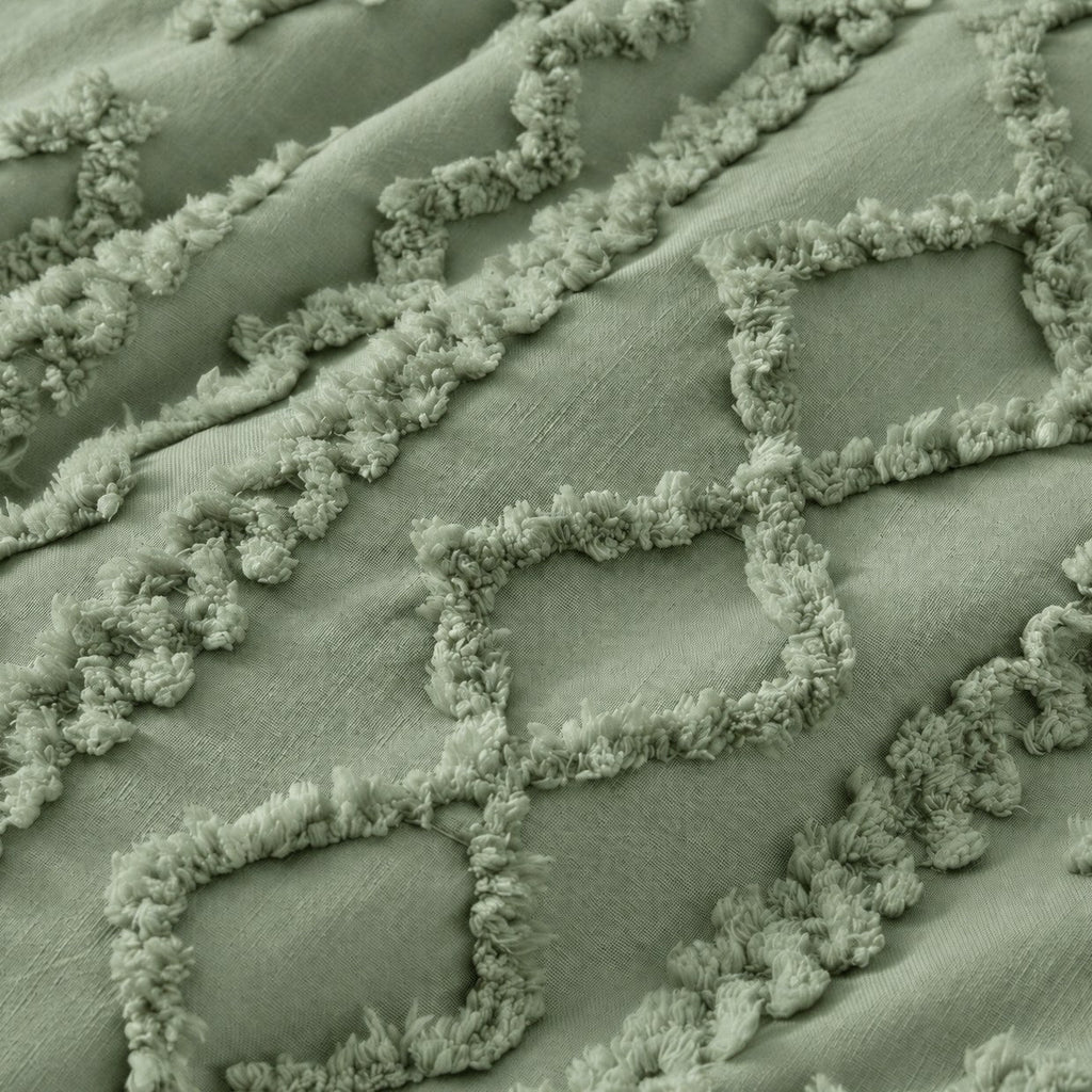 Tufted comforter detail, Sage Green