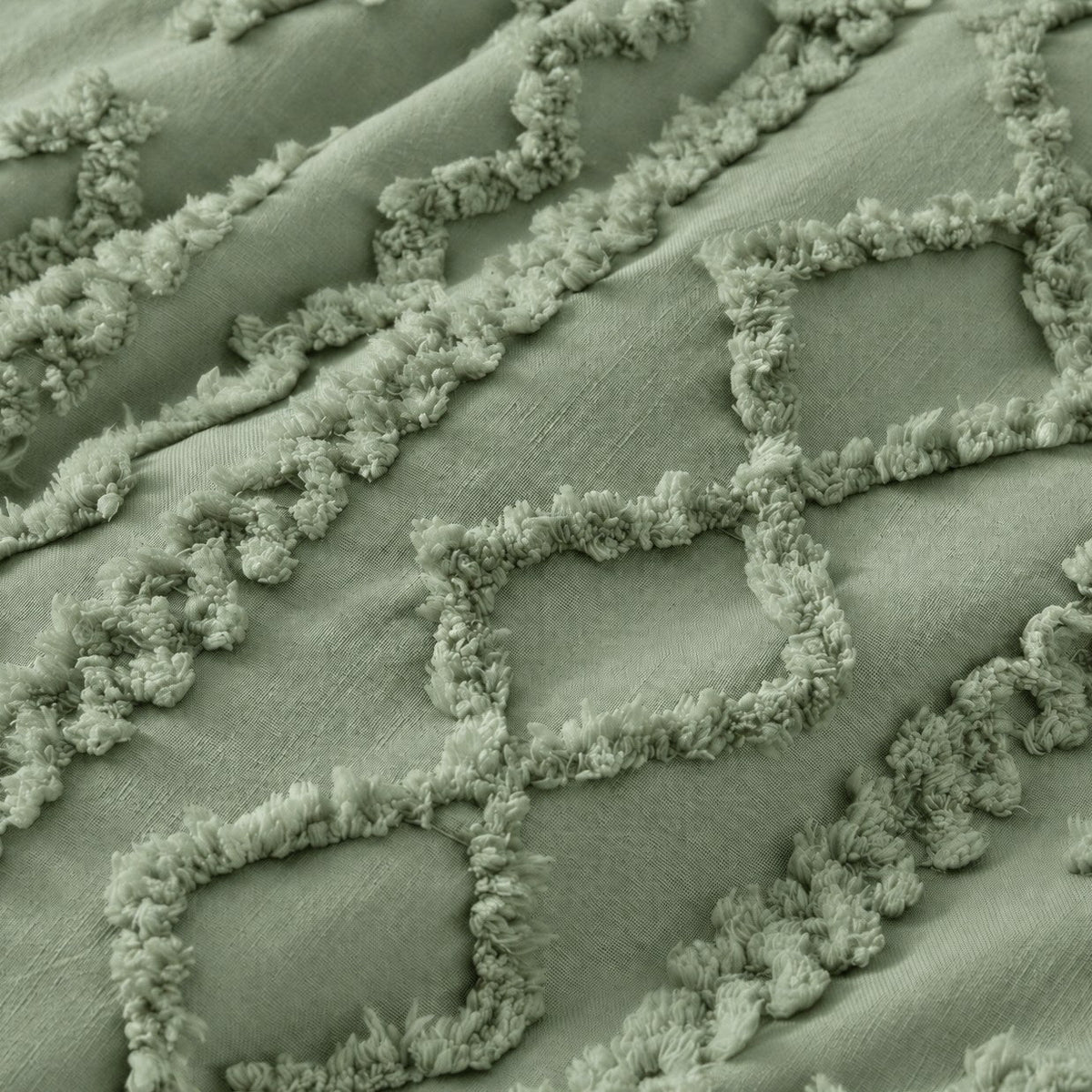 Tufted comforter detail, Sage Green